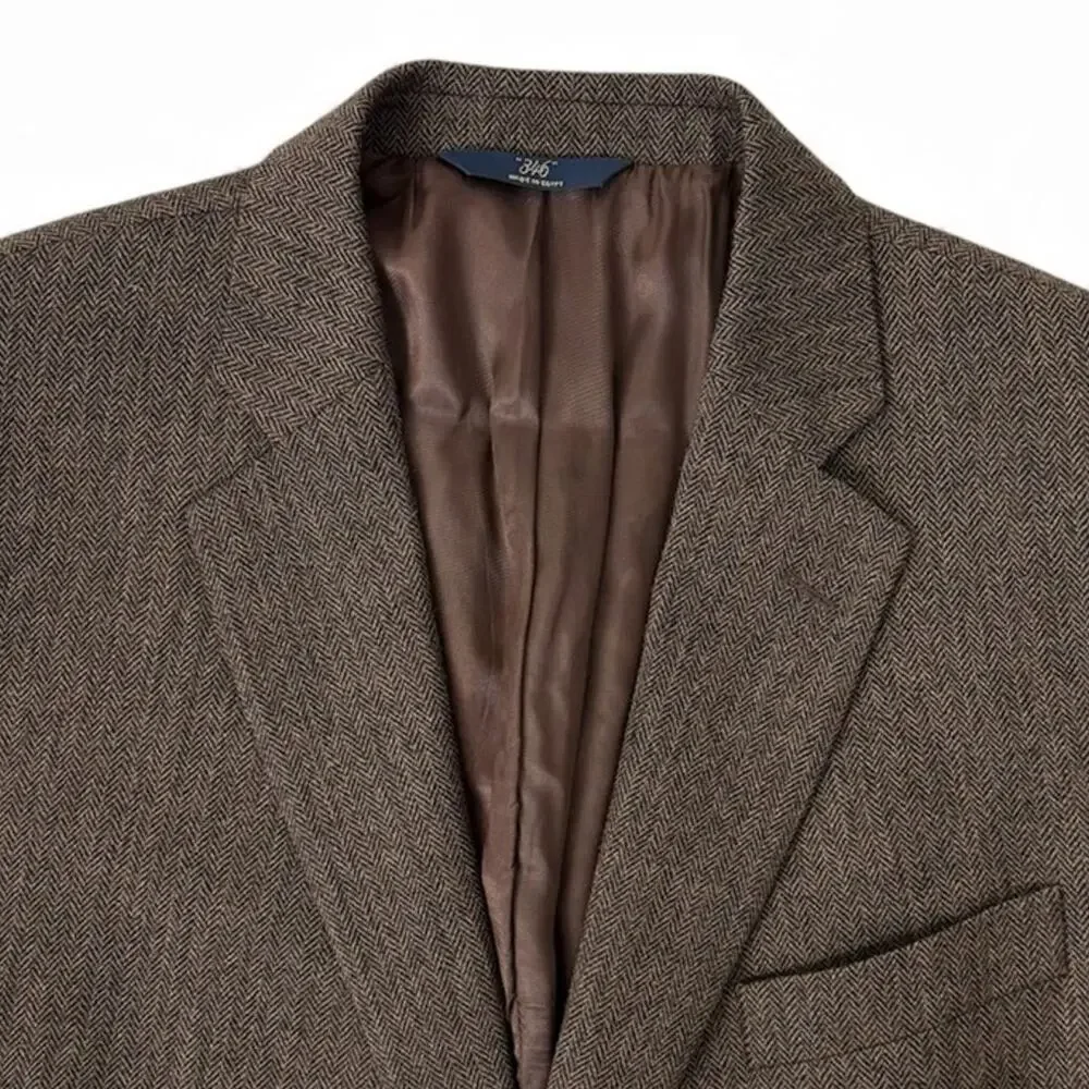 Brooks Brothers 346 Wool Blazer 46L Fitzgerald Fit Brown Wool Suit Jacket EUC